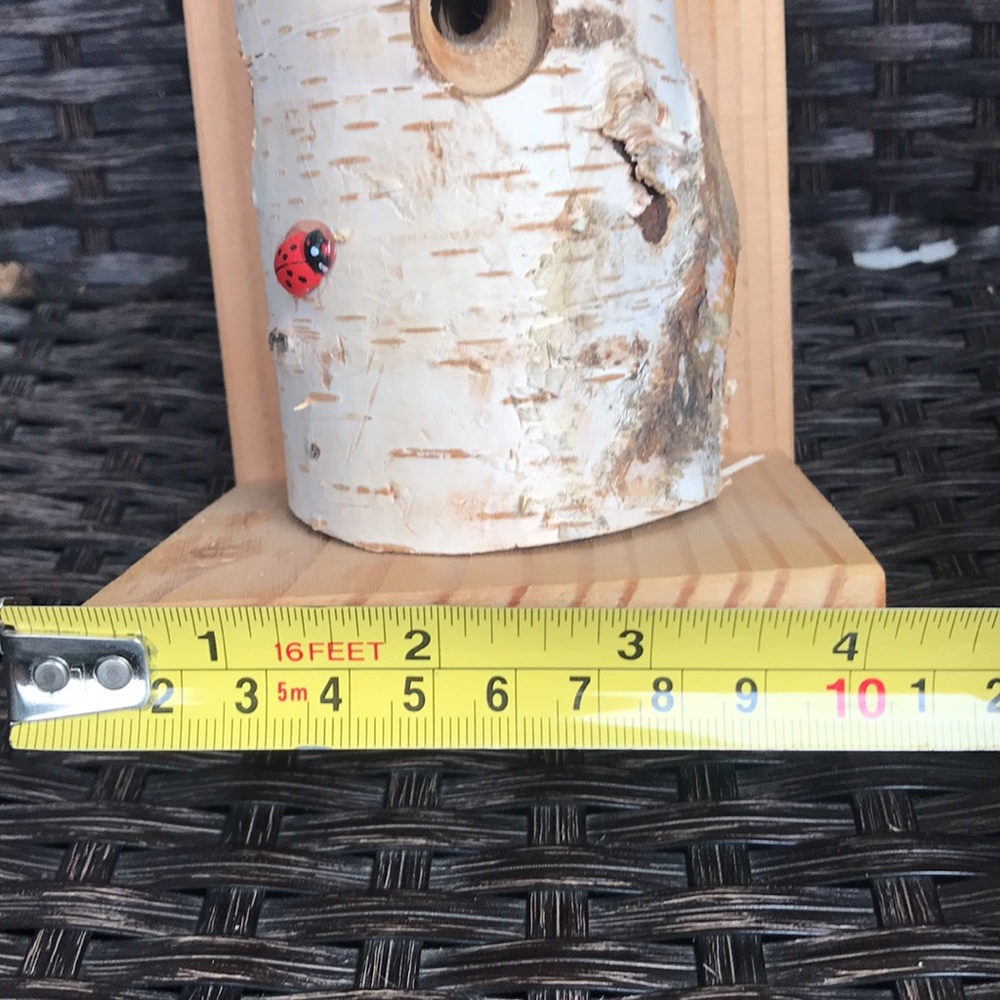 Wood bird feeder/log decor or for use. Peanuts/suet can be placed in the holes. - Picture 5 of 7